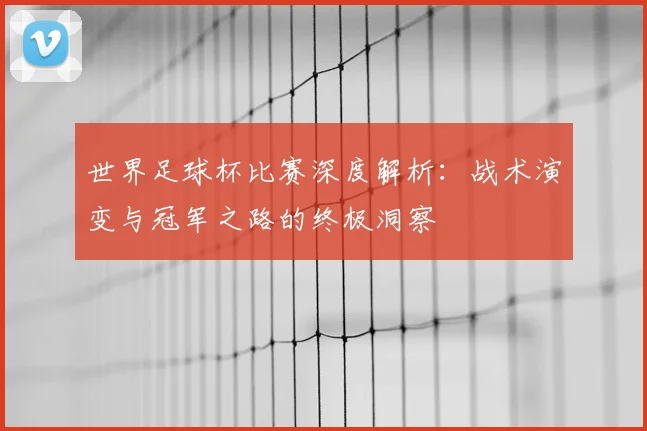 世界足球杯比赛深度解析:战术演变与冠军之路的终极洞察